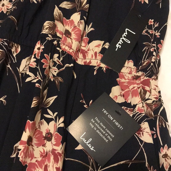 Feel the Music Navy Blue Floral Print Maxi Dress - Picture 3 of 4